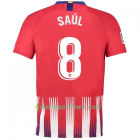 Koszulka Atlético Madryt Saul 8 Domowe Koszulki Piłkarskie 2018-2019 Krótki Rękaw